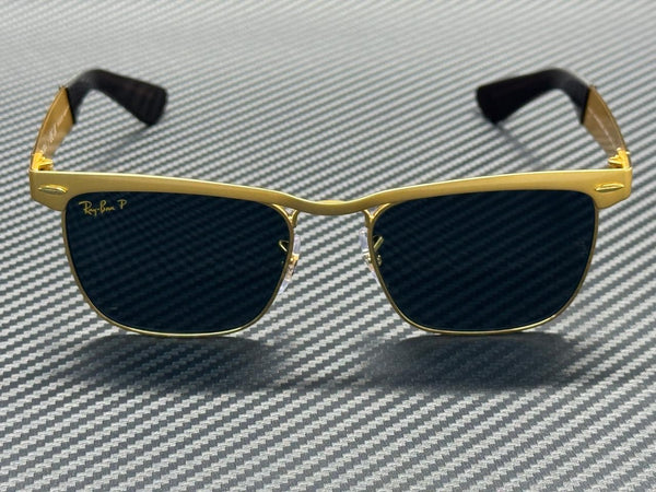 RAY BAN RB3875 92763R Gold Blue Polarized Unisex 53 mm Sunglasses