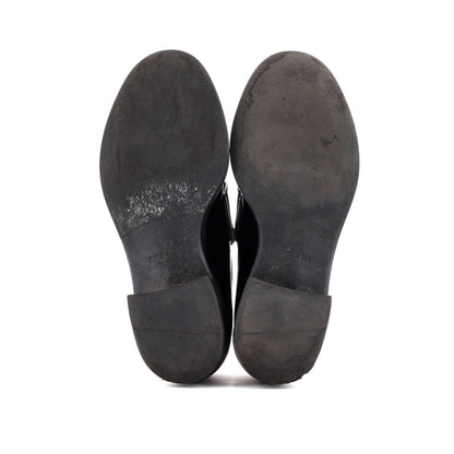 Prada Women'S Triangle Logo Loafers Spazzolato Leather