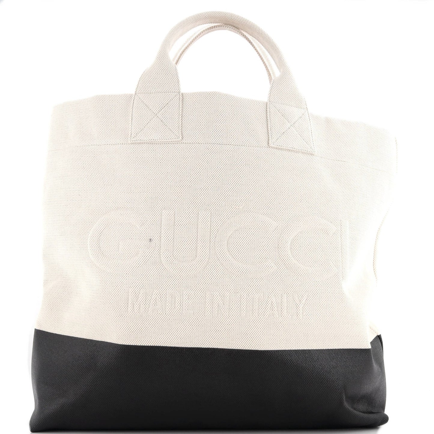 Gucci Logo Embossed Open Tote Canvas