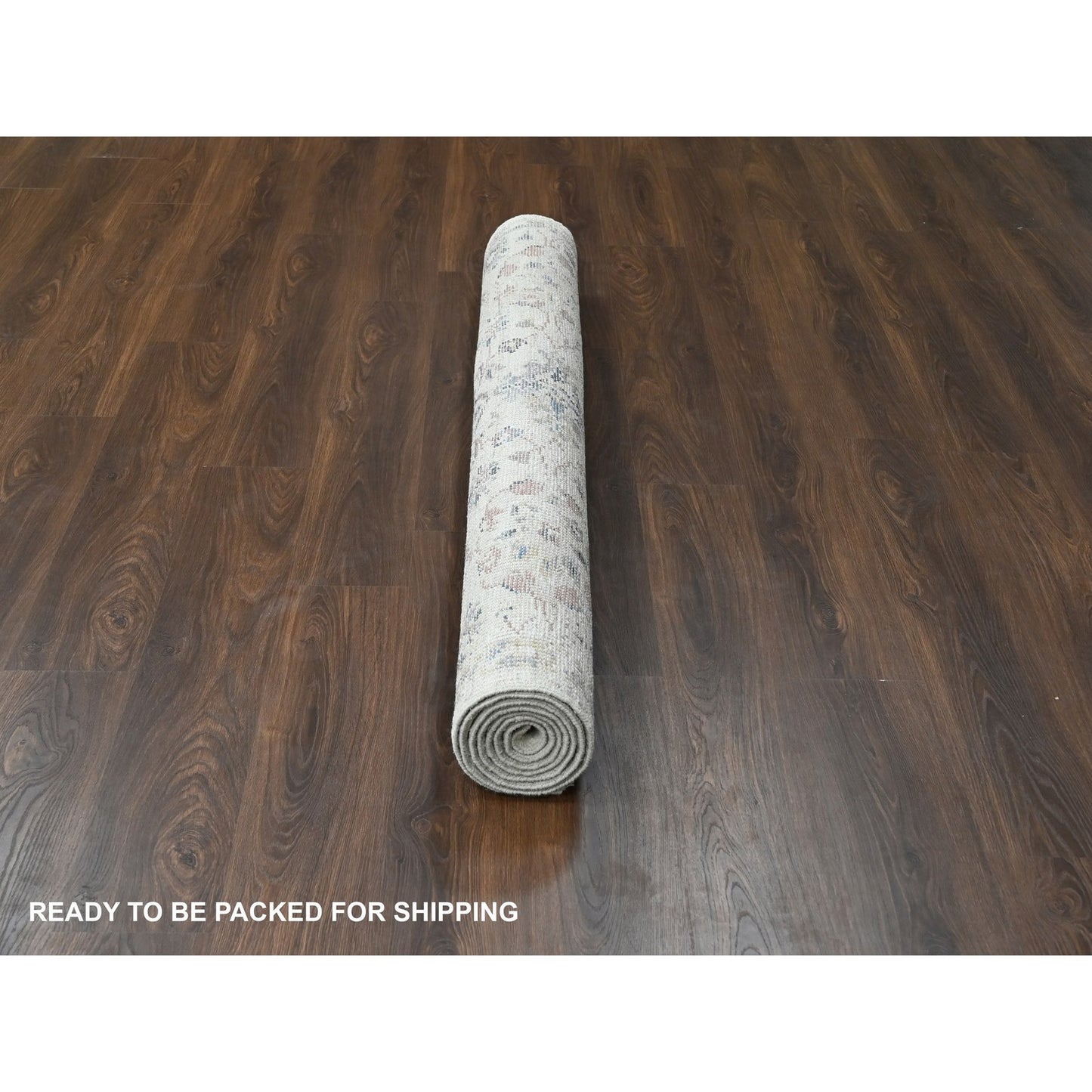 6'X9'Cream Mahal Design Hand Knotted Wool Soft Pile Oushak Oriental Rug