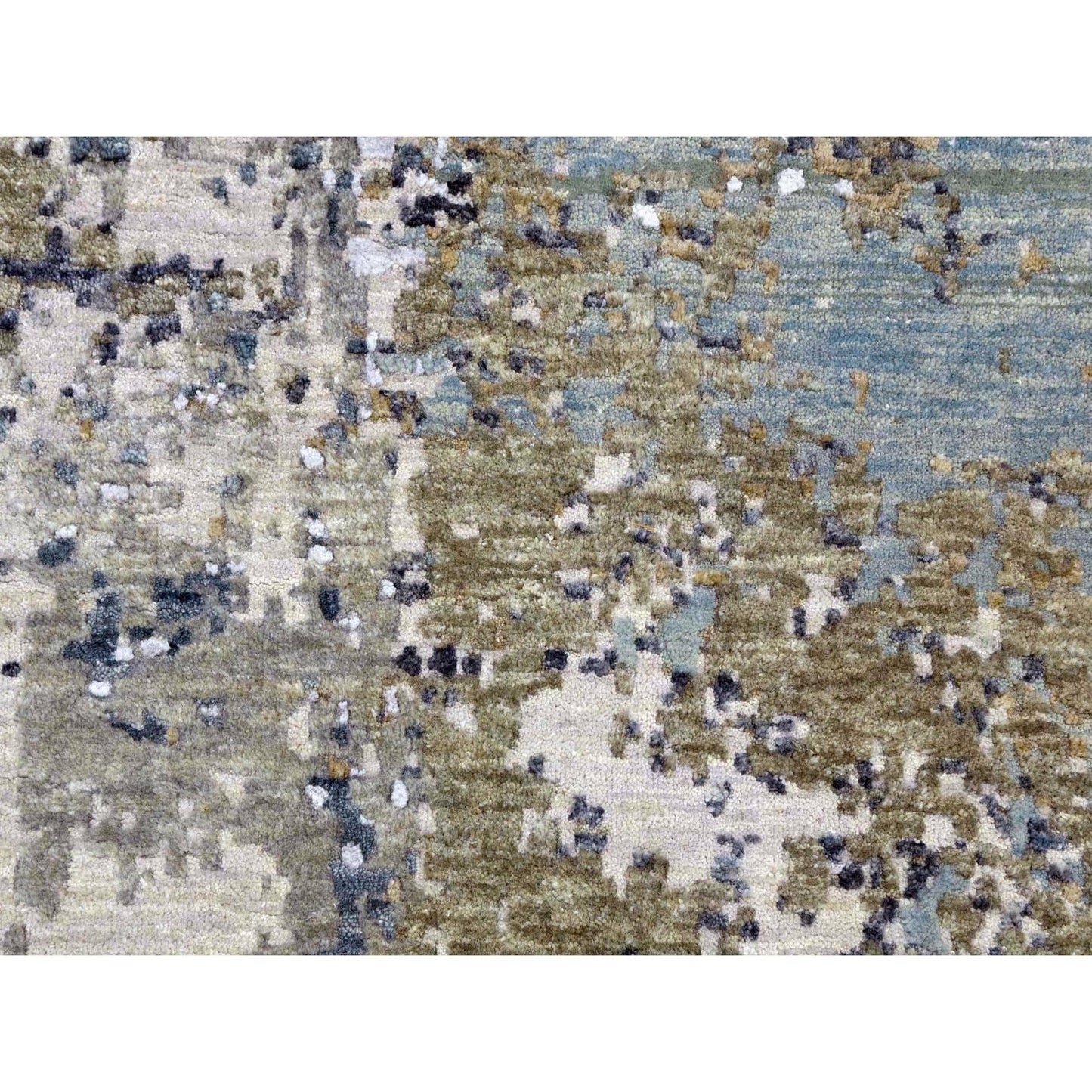 8'5"X8'5" Gray Abstract Design Hand Knotted Wool Round Oriental Rug