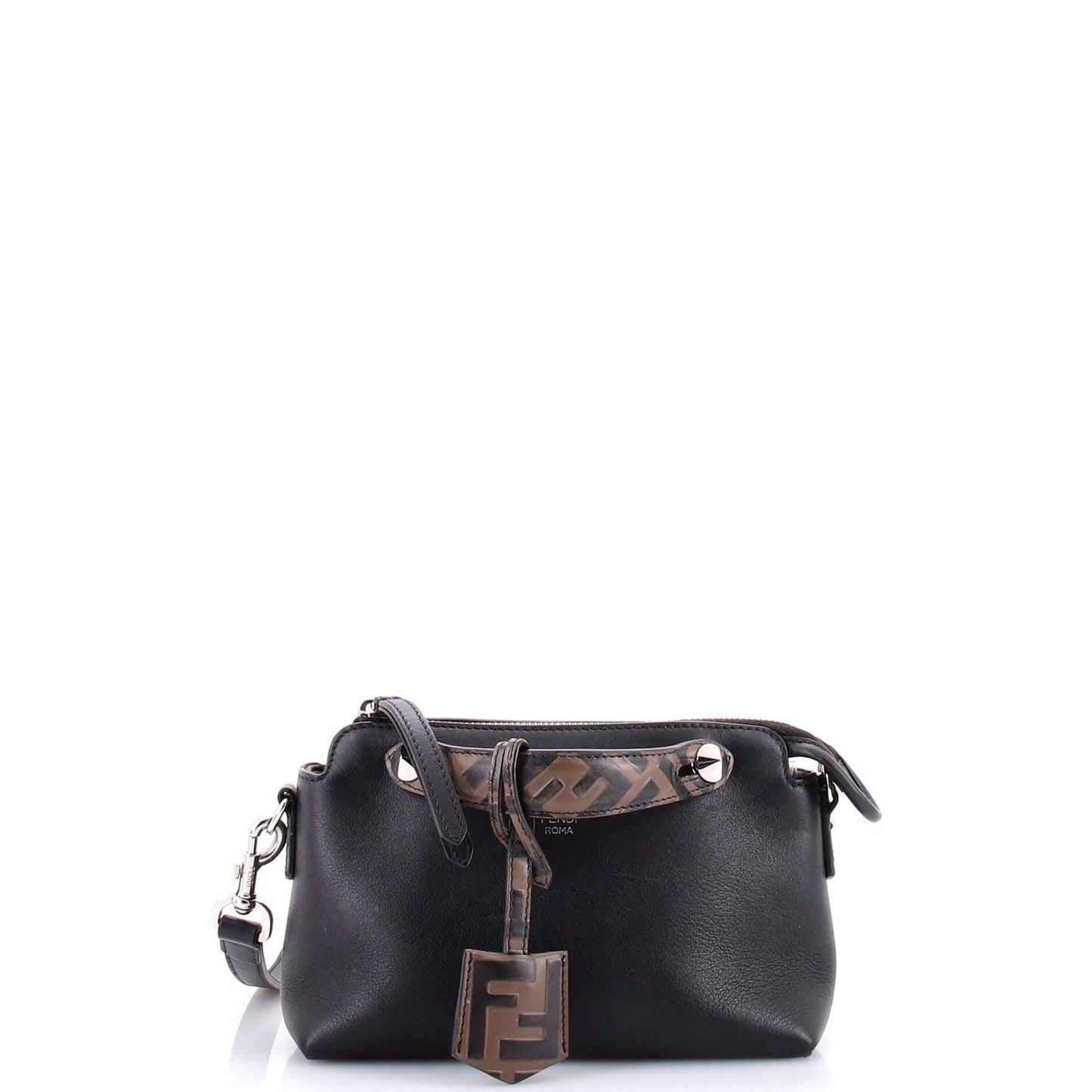 Fendi By The Way Satchel Leather With Zucca Embossed Detail Mini