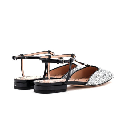 Gucci Women'S Gg Slingback Flats Glitter And Patent