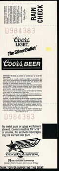 Nolan Ryan Rangers Full Ticket August 22, 1989