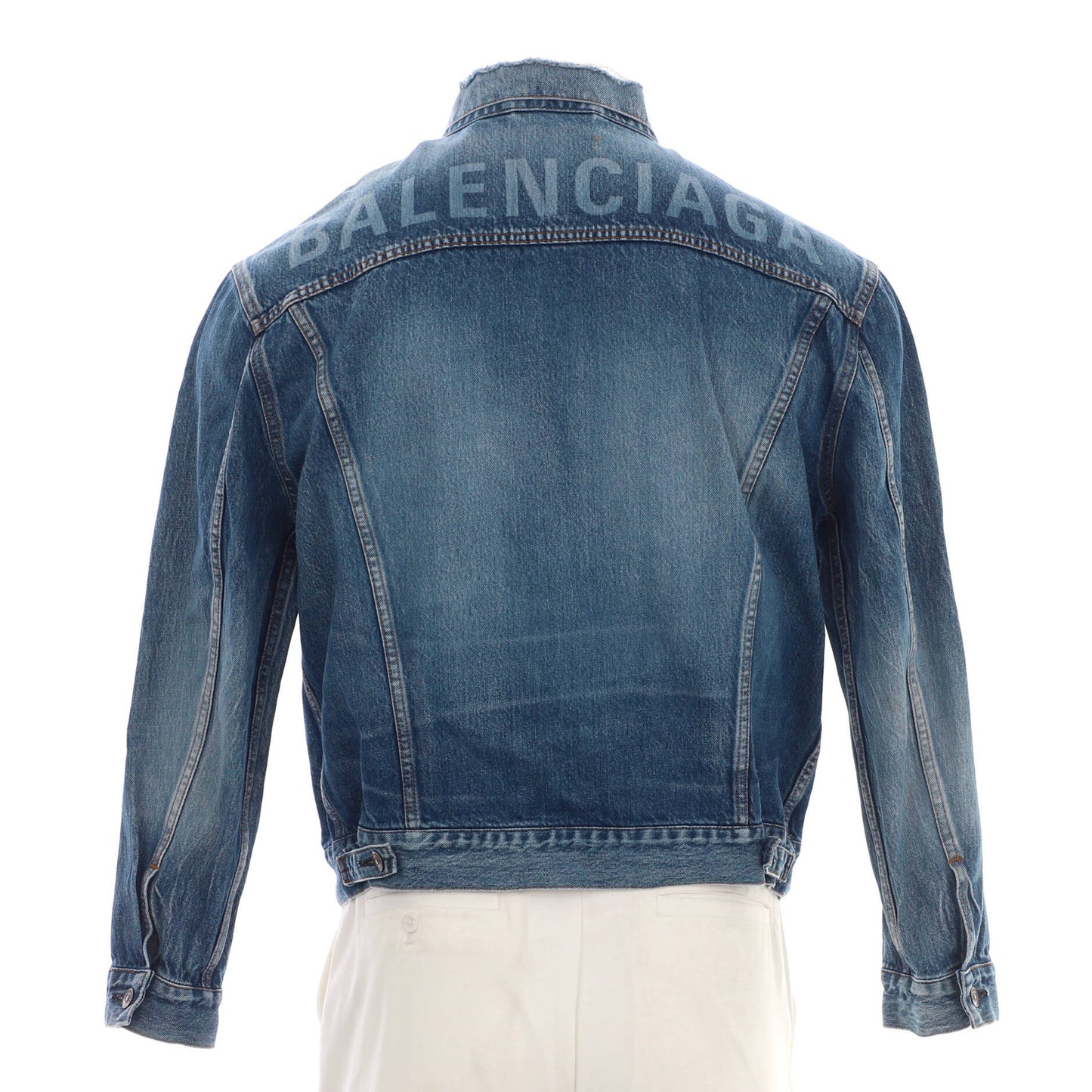 Balenciaga Women'S Logo Oversized Jacket Denim