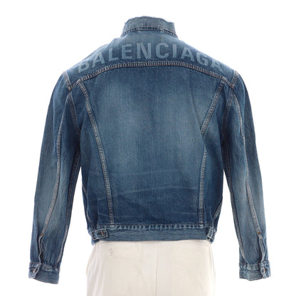 Balenciaga Women'S Logo Oversized Jacket Denim