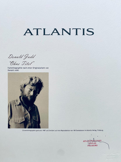 Donald Judd Lithograph Coa Signed Numbered Stamped