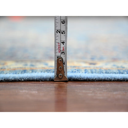 8'X9'8" Blue 14Th Century Mamluk Dynasty Pattern Hand Knotted Wool Rug