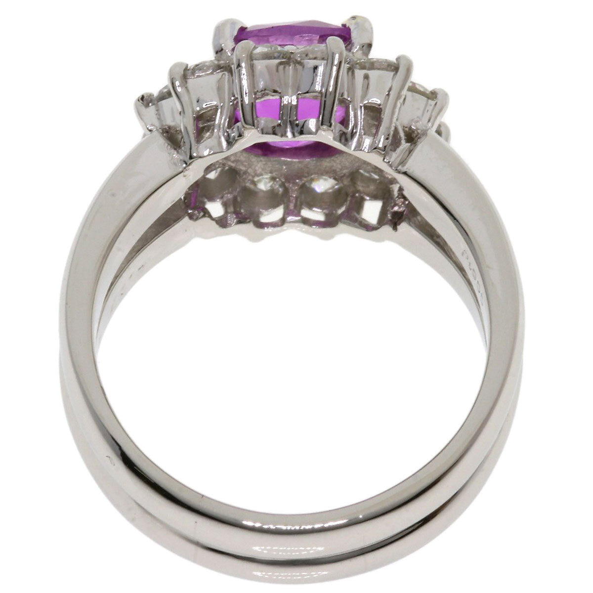 2.17Ct Pink Sapphire Ring Platinum Pt900 11G