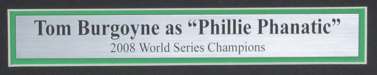 Tom Burgoyne "Phillie Phanatic" Signed/Inscribed 11X14 Photo Framed Jsa 190248