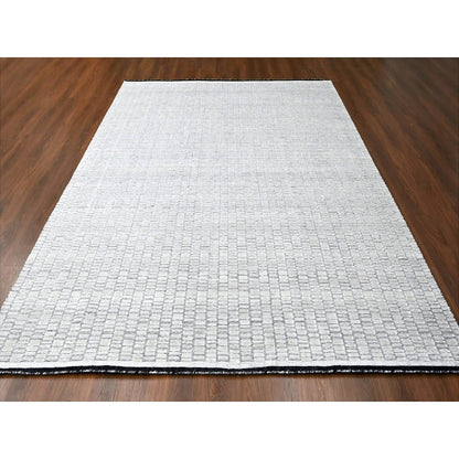 9'X11'9" Pearl White Modern Roman Design Hand Loomed Oriental Rug