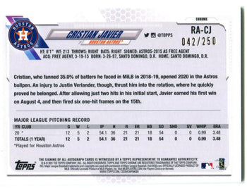 Christian Javier Topps Chrome Rookie Auto 2921 042/250 #Ra-Cj