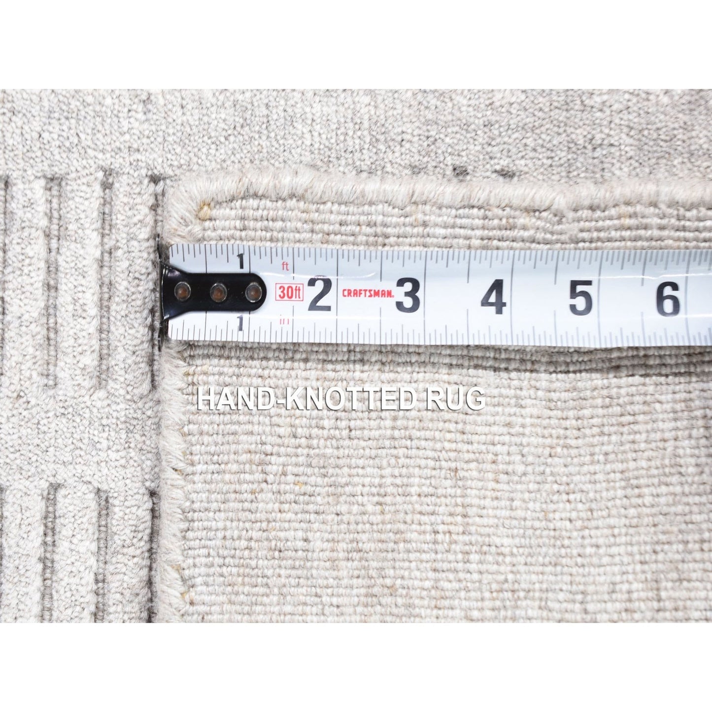 2'X3'1" Dove Gray Modern Design Hand Loomed Pure Wool Mat Oriental Rug