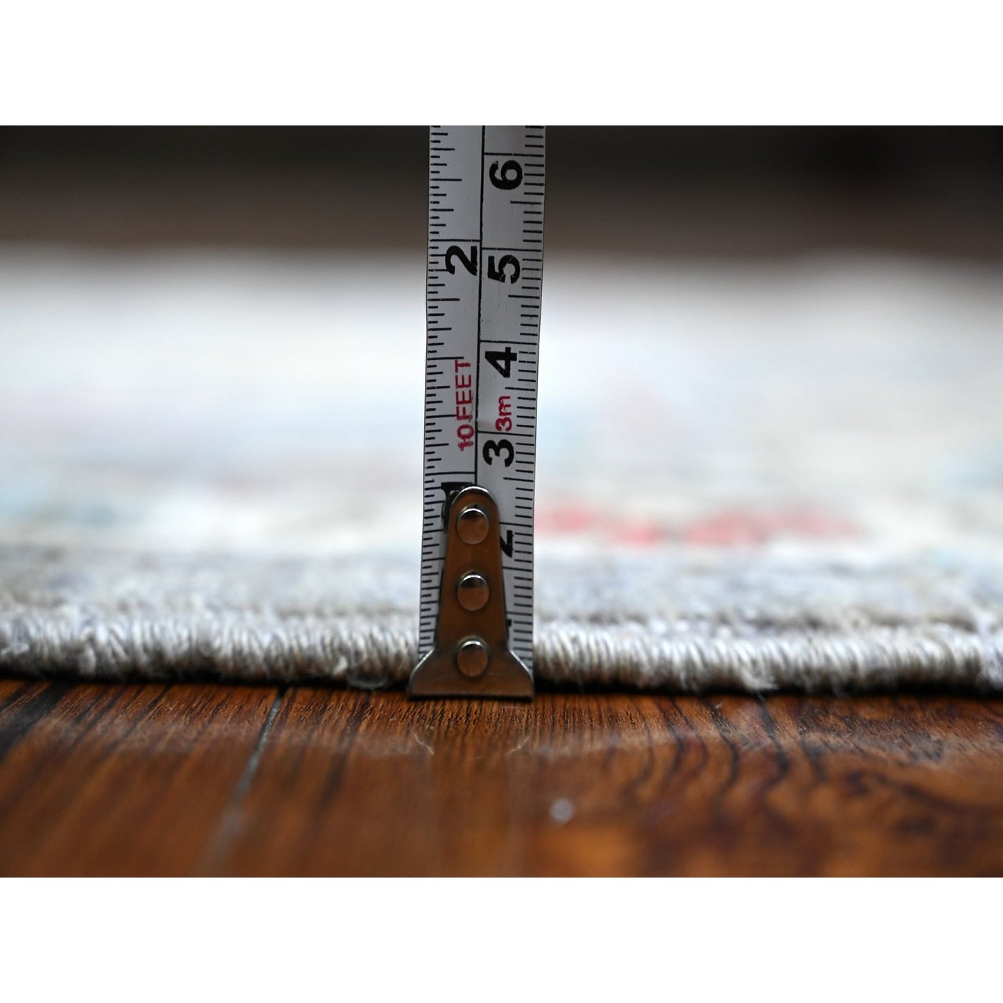 2'6"X6' Gray Aryana North West Zoroastrian Hand Knotted Wool Runner Rug