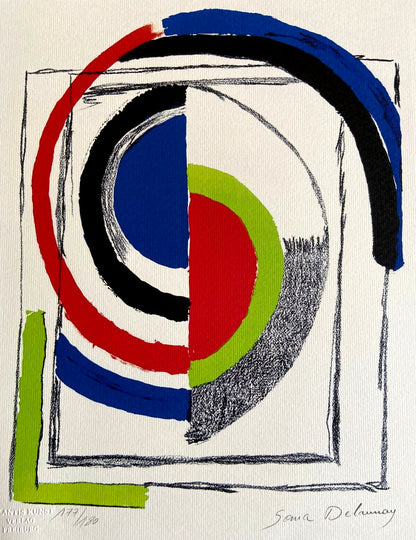 Sonia Delaunay Lithograph Coa Signed Op Numbered By Hand Crayon
