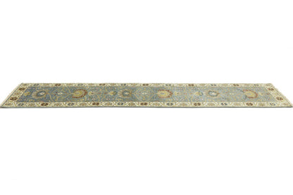 Muted Floral Peshawar Osh Chobi Runner Rug
