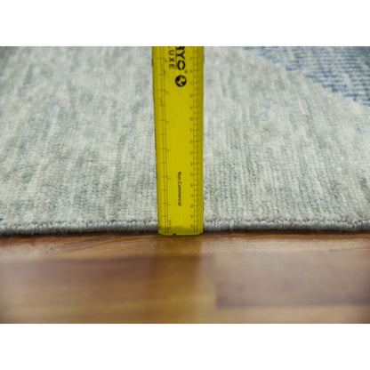 12'2"X18'3" Green Art Deco Collection Wool Hand Knotted Oversized Rug