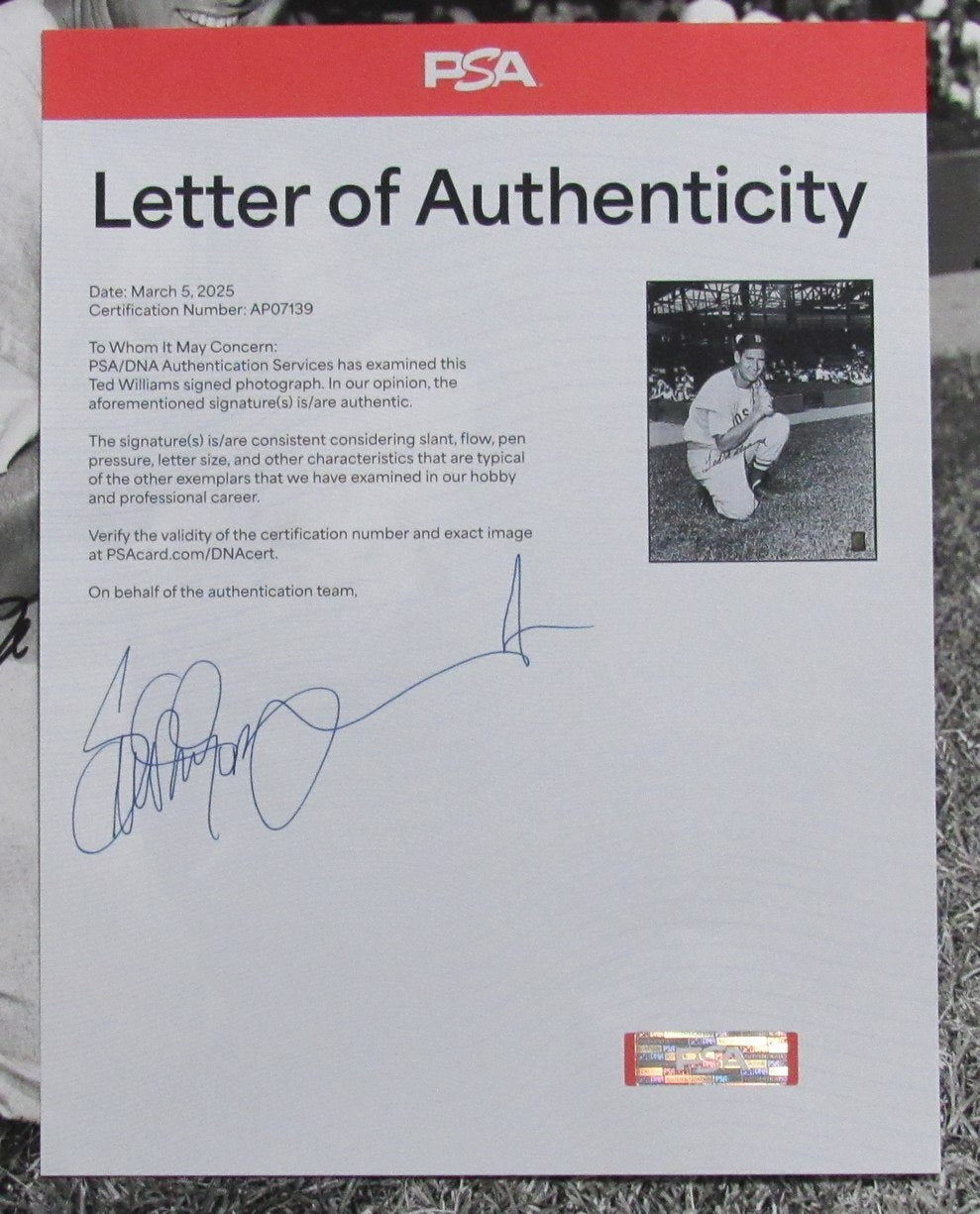 Ted Williams Hof Signed/Autographed 16X20 Photo