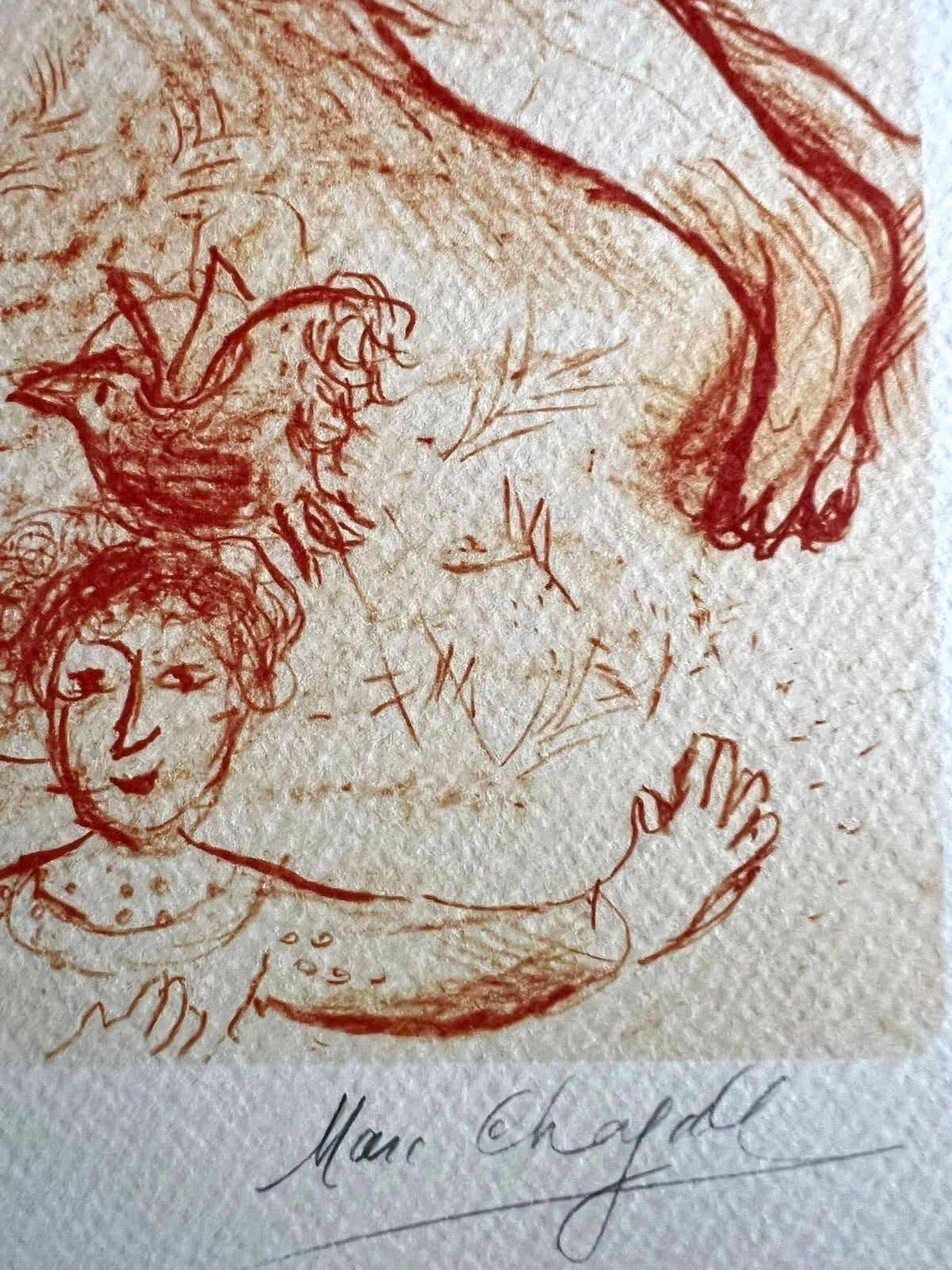 Marc-Chagall Lithograph Hand-Made Coa Original Hand-Signed Pen Numbered-Limited
