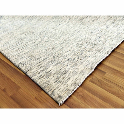 8'X10'1" Beige Hand Knotted Wool Organic Salt And Pepper Design Rug