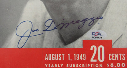 Joe Dimaggio Hof Signed/Auto Aug. 1, 1949 Life