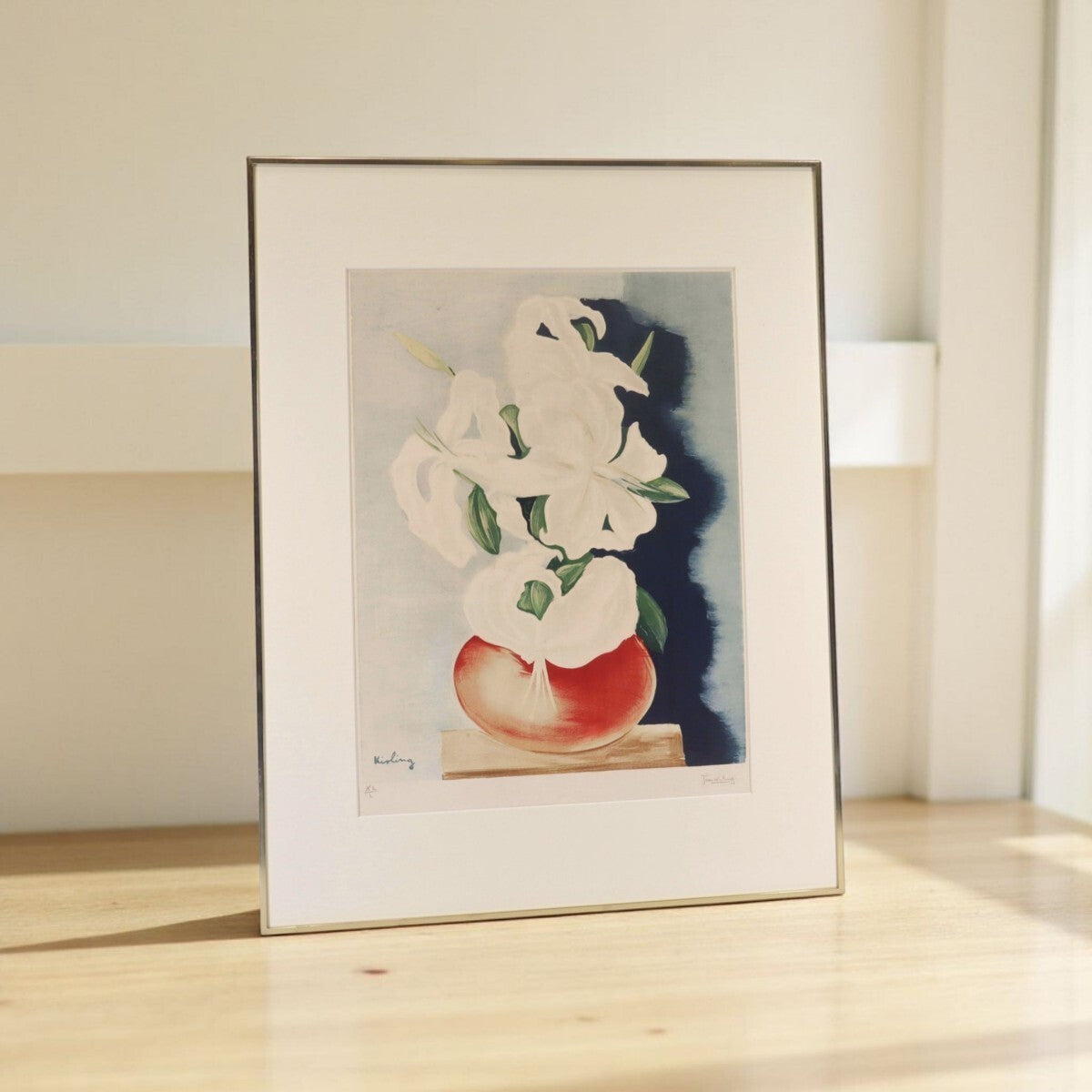 Mois Kisling White Lilies 1952 Limited Lithograph Signed By Jean Kisling Ed