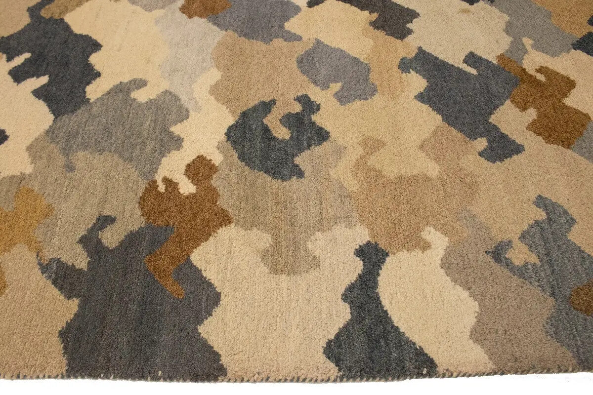 Indo-Gabbeh Modern Multicolor Abstract Rug