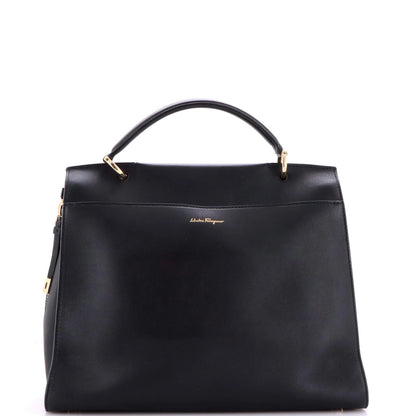 Salvatore Ferragamo Jet Set Top Handle Bag Leather Large