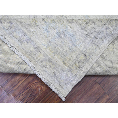 8'X9'5" Voyage Gray Hand Knotted Afghan Angora Oushak Wool Oriental Rug