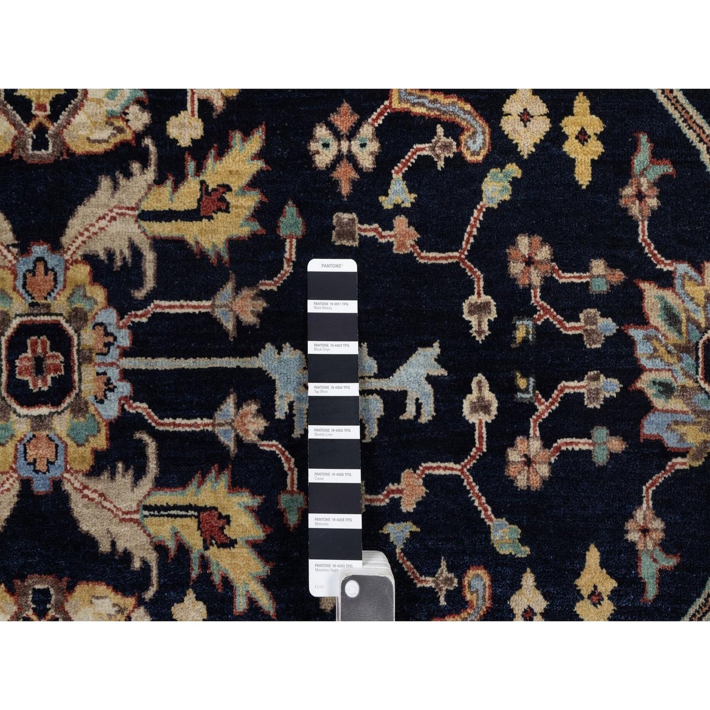 6'X9'3" Blue Antiqued Fine Heris Re-Creation Rug Hand Knotted Soft Wool