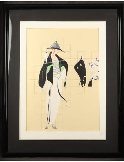 Erte "Haute Couture" Embossed Color Serigraph Silkscreen Hand Signed Framed