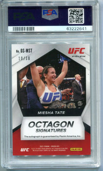 Miesha Tate 2021 Panini Prizm Ufc Gold Auto #Osmst Psa Nm 7 Card
