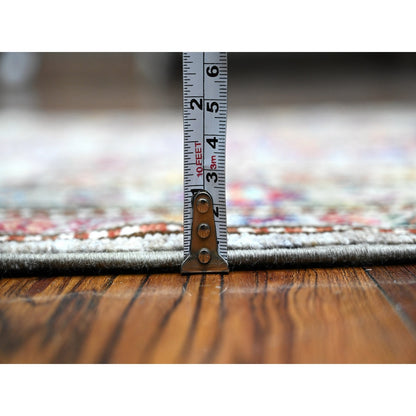 2'8"X13'2" Gray Hand Knotted Super Kazak Colorful Medallions Runner Rug