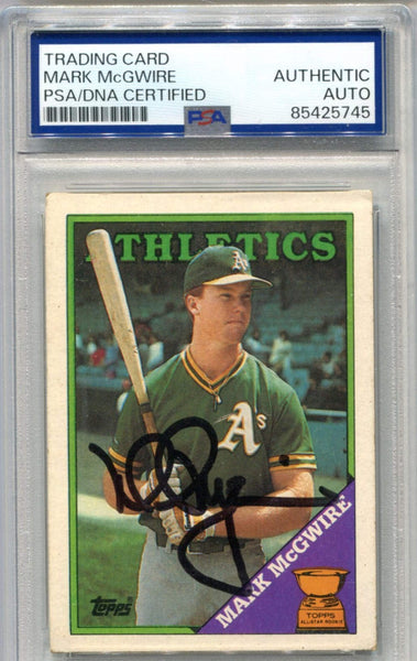 Mark Mcgwire 1988 Topps #580 Psa Authentic Autographed Card