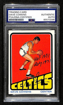 Dave Cowens Hof Signed/Inscribed On Card 1972 Topps Card #7 Psa/Dna 198743