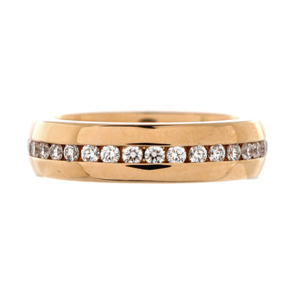 Harry Winston Hw Logo Band Ring 18K Rose Gold And Diamonds