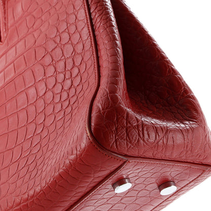 Saint Laurent Rive Gauche Cabas Crocodile Embossed Leather Medium