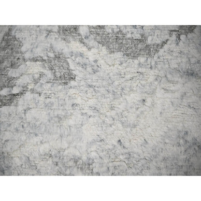 8'X9'10" Ivory Thick & Plush Moroccan Contemporary Wool Hand Knotted Rug
