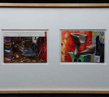 Steve Galloway & Edward Henderson Signed Original Painting Gouache On Paper 1987