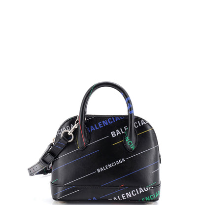 Balenciaga Logo Ville Bag Printed Leather Xxs