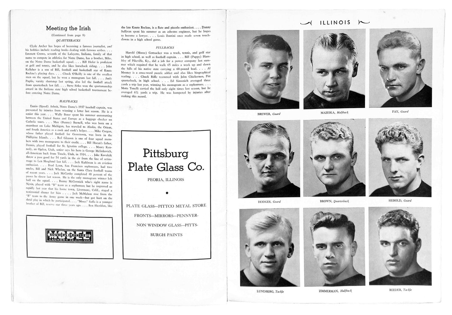 10/9/1937 Notre Dame vs. Illinois College Football Game Program 185902