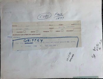 Ken Griffey Sr Autographed 8X10 Baseball Wire Photo