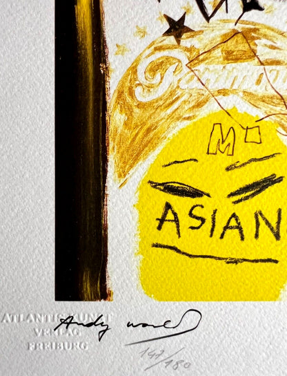 Andy Warhol - Jean Michel Basquiat Lithograph Coa Signed On The Numbered Plate