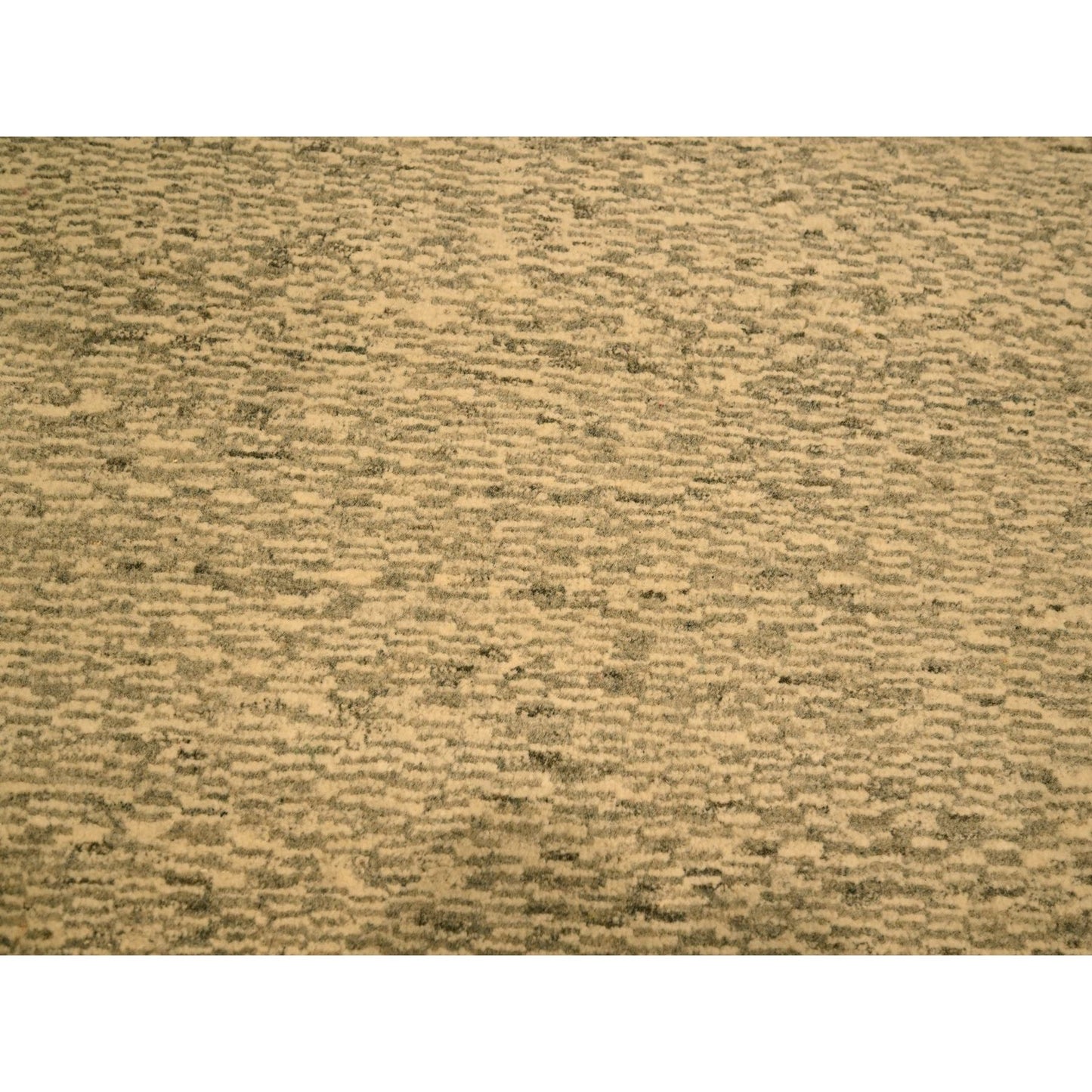 7'9"X9'7" Beige Tone On Tone Natural Wool Grass Design Hand Knotted Rug
