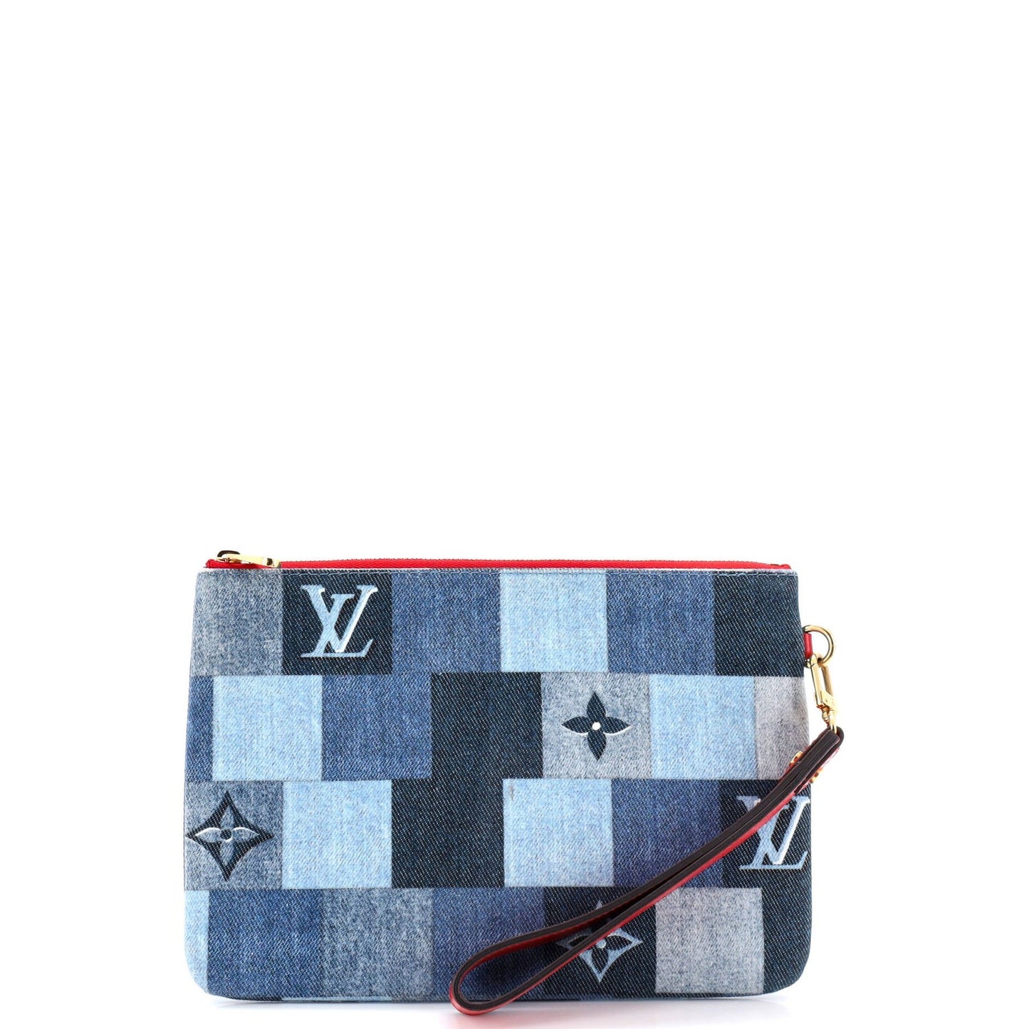 Louis Vuitton City Pouch Damier And Monogram Patchwork Denim