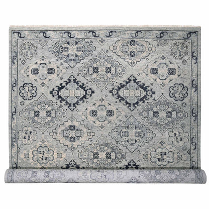 12'X17'9" Gray Hand Knotted Anatolian Design Organic Wool Oversized Rug