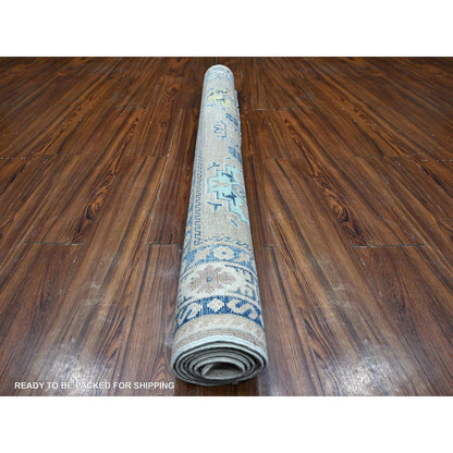 4'9"X6'9" Gray Fusion Kazak With Colorful Caucasian Design Oriental Rug