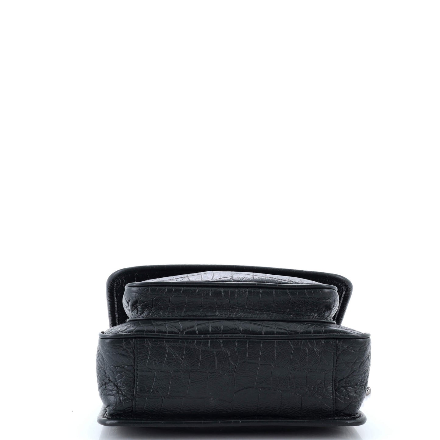 Saint Laurent Niki Chain Flap Bag Crocodile Embossed Leather Baby