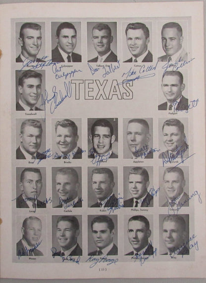 1961 Texas Vs Oklahoma Game Program Signed By