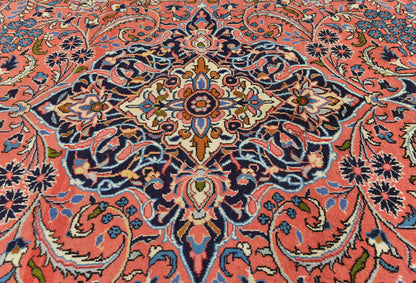 Hand-Knotted Vintage Oriental Rug Floral Classic